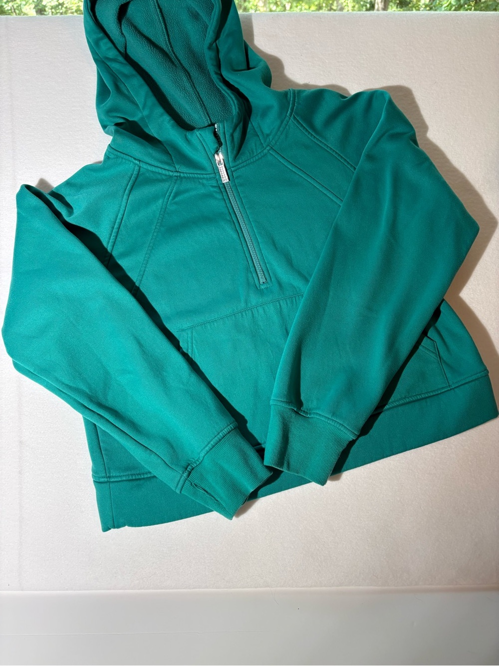 Laslulu Teal Half-Zip Hooded Sweatshirt